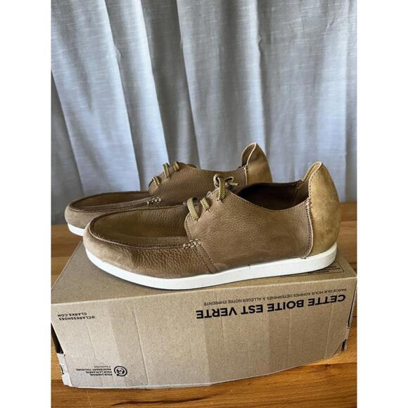 CLARKS SHACRELITE LOW TOP MEN'S SHOES COLOR DARK SAND NUBUCK SIZE 12 - Picture 4 of 9